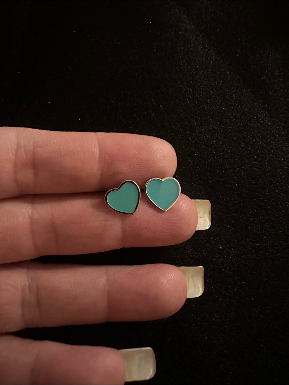925 Silver Heart Stud Earrings Turquoise